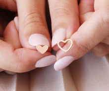 Load image into Gallery viewer, Lisa Angel - Mismatched Heart Stud Earrings in Rose Gold