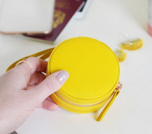 Load image into Gallery viewer, Lisa Angel - Yellow Round travel Jewellery Case