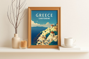 Bring the Beauty of Santorini Home – A4 Wall Art Poster
