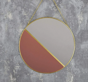 Art Deco Collection: Hanging Mirror Clear and Rose Gold