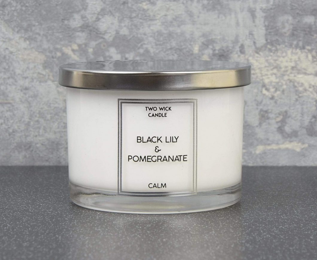 Large Black Lily and Pomegranate Scent Candle