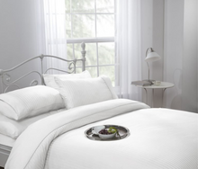 Load image into Gallery viewer, Carlton Collection – 300 Thread Count Sateen Stripe Double Duvet Set in White
