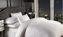 Load image into Gallery viewer, Madison Collection – 1000 Thread Count Pin Stripe King Duvet Set in White
