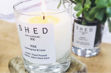 Load image into Gallery viewer, Shed Soy Candles- RISE - LEMONGRASS &amp; LIME
