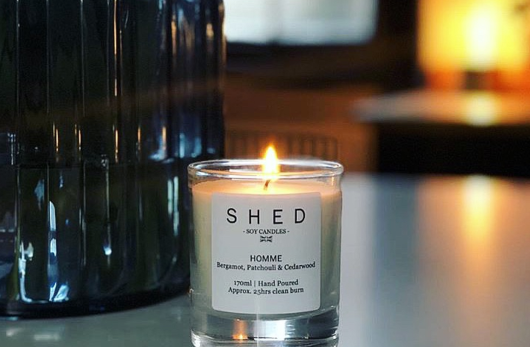 Shed Soy Candles- HOMME - BERGAMOT, PATCHOULI & CEDARWOOD