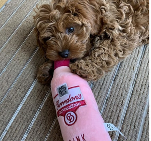 Grrrdon’s Pink Gin Bottle Plush Dog Toy