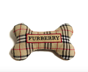 Furberry Bone Parody Plush Dog Toy