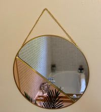 Load image into Gallery viewer, Art Deco Collection: Hanging Mirror Clear and Rose Gold
